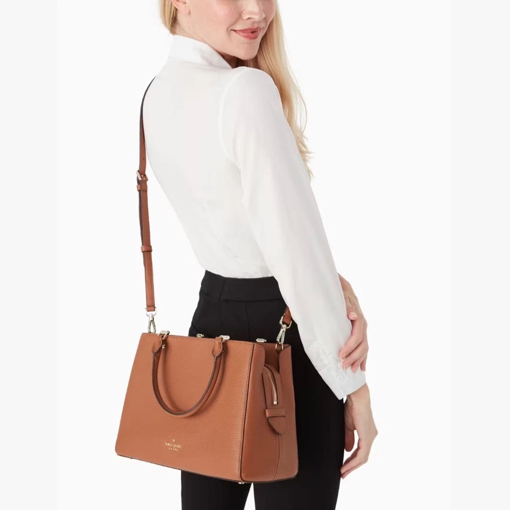 Kate Spade New York Leila Medium Triple Compartment Satchel in Gingerbread Brown